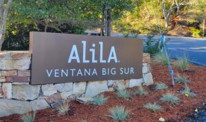 Alila Ventana Big Sur Califronia, the sign at the entrance