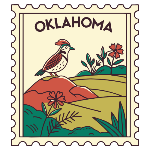 Oklahoma stamp drawing