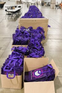 This is what 7000 gift bags look like at Psychedelic Science 2025 conference