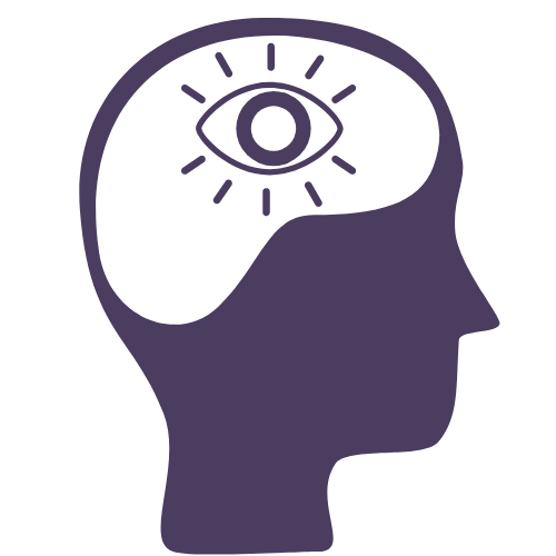 Graphic of head with an eye for a brain