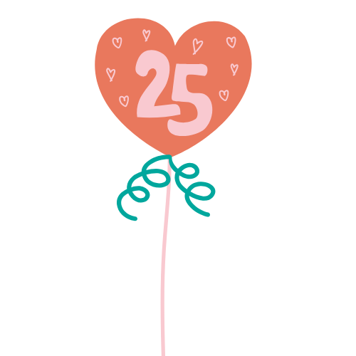 25 anniversary heart balloon